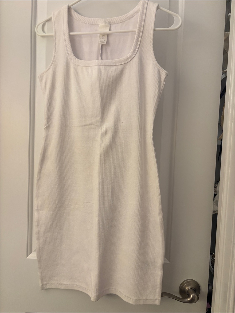 H&M White Ribbed Tank Dress
